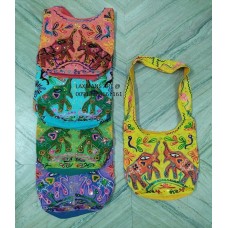 Trendy Ladies Fashion Cotton Shoulder Bags from India Embroidered Beach Bag with Single Handle Canvas Lining for Summer