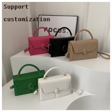 2024 Popular PU Single Shoulder Women's Handbag Small Square Fashionable All-Match Design Waterproof Car Leather Polyester