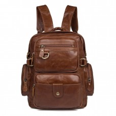 Customizable Vintage Leather Backpacks with Logo - High-Quality Natural Leather for Men and Women