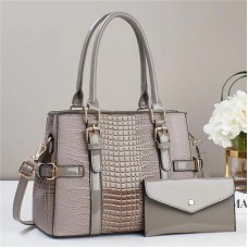 2024 Women's Fashion Shoulder Bag Large Capacity Solid Color Stone Grain PU All Seasons Chain Handle Single Handle Zipper