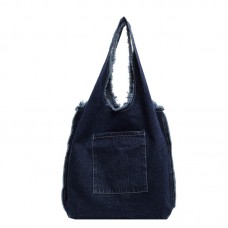 Large Capacity Hong Kong Style Women's Casual Denim Shoulder Bag New Fashionable Backpack with Lazy Style for Students