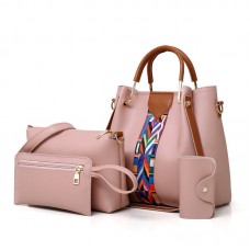 Wholesale Hot Selling 4 Pcs Set Large Capacity Handbag For Women Fashion Shoulder Messenger Bag Wild Pu Leather Tote Bags