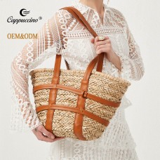 Designer Straw Bag Summer Beach Purse Eco Friendly Handmade Woven Raffia Tote Bag Beach Vacation Handbag Wallet Bags