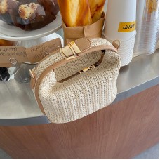 INS Straw Woven Mini Bag Casual Women's Bag Portable Shoulder/Crossbody Bag for Woman 2021